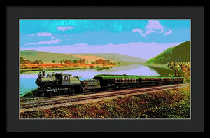 Vintage Scenic View - Black Diamond Train - Framed Print