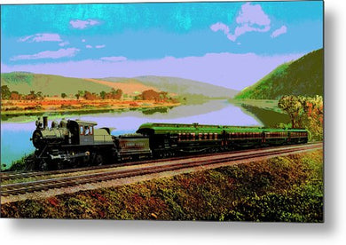 Vintage Scenic View - Black Diamond Train - Metal Print