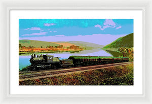 Vintage Scenic View - Black Diamond Train - Framed Print