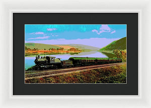 Vintage Scenic View - Black Diamond Train - Framed Print