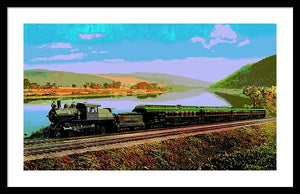 Vintage Scenic View - Black Diamond Train - Framed Print