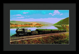 Vintage Scenic View - Black Diamond Train - Framed Print