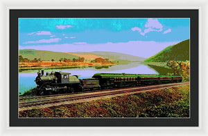 Vintage Scenic View - Black Diamond Train - Framed Print