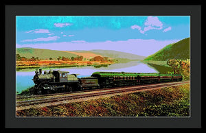 Vintage Scenic View - Black Diamond Train - Framed Print