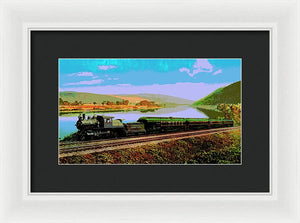 Vintage Scenic View - Black Diamond Train - Framed Print