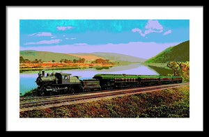 Vintage Scenic View - Black Diamond Train - Framed Print