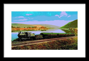 Vintage Scenic View - Black Diamond Train - Framed Print