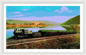 Vintage Scenic View - Black Diamond Train - Framed Print