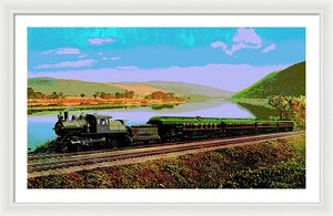 Vintage Scenic View - Black Diamond Train - Framed Print