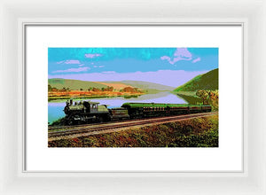 Vintage Scenic View - Black Diamond Train - Framed Print