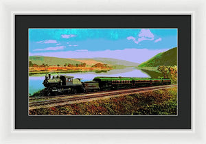 Vintage Scenic View - Black Diamond Train - Framed Print