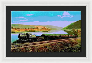 Vintage Scenic View - Black Diamond Train - Framed Print