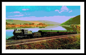 Vintage Scenic View - Black Diamond Train - Framed Print