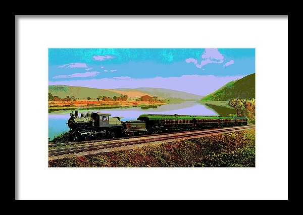 Vintage Scenic View - Black Diamond Train - Framed Print