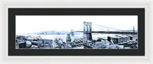 Load image into Gallery viewer, Vintage Scenic View - Brooklyn Bridge In Grays - Framed Print