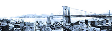 Vintage Scenic View - Brooklyn Bridge In Grays - Art Print