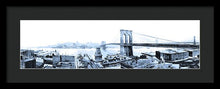 Load image into Gallery viewer, Vintage Scenic View - Brooklyn Bridge In Grays - Framed Print