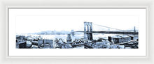 Load image into Gallery viewer, Vintage Scenic View - Brooklyn Bridge In Grays - Framed Print