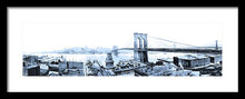 Load image into Gallery viewer, Vintage Scenic View - Brooklyn Bridge In Grays - Framed Print