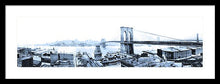 Load image into Gallery viewer, Vintage Scenic View - Brooklyn Bridge In Grays - Framed Print