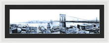 Load image into Gallery viewer, Vintage Scenic View - Brooklyn Bridge In Grays - Framed Print