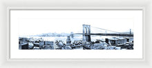 Load image into Gallery viewer, Vintage Scenic View - Brooklyn Bridge In Grays - Framed Print