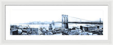 Load image into Gallery viewer, Vintage Scenic View - Brooklyn Bridge In Grays - Framed Print