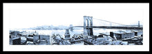 Load image into Gallery viewer, Vintage Scenic View - Brooklyn Bridge In Grays - Framed Print