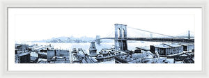 Vintage Scenic View - Brooklyn Bridge In Grays - Framed Print