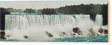 Vintage Scenic View Of Niagra Falls - Wood Print