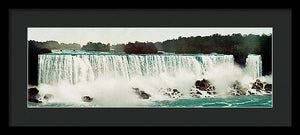 Vintage Scenic View Of Niagra Falls - Framed Print