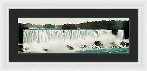 Vintage Scenic View Of Niagra Falls - Framed Print