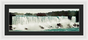 Vintage Scenic View Of Niagra Falls - Framed Print