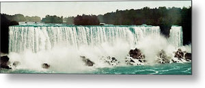 Vintage Scenic View Of Niagra Falls - Metal Print