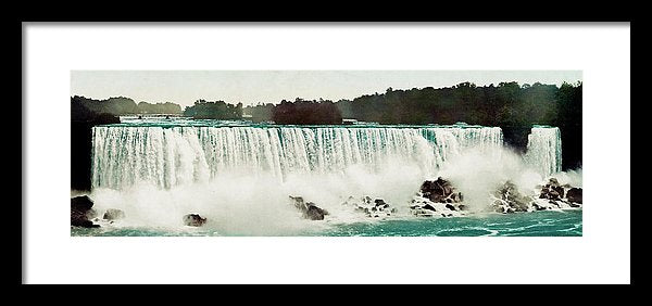 Vintage Scenic View Of Niagra Falls - Framed Print