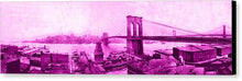 Load image into Gallery viewer, Vintage Scenic View Of The Brooklyn Bridge In Pink - Canvas Print