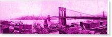 Load image into Gallery viewer, Vintage Scenic View Of The Brooklyn Bridge In Pink - Canvas Print