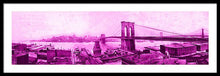 Load image into Gallery viewer, Vintage Scenic View Of The Brooklyn Bridge In Pink - Framed Print