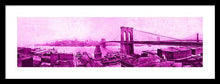 Load image into Gallery viewer, Vintage Scenic View Of The Brooklyn Bridge In Pink - Framed Print