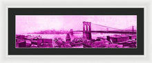 Load image into Gallery viewer, Vintage Scenic View Of The Brooklyn Bridge In Pink - Framed Print