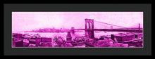 Load image into Gallery viewer, Vintage Scenic View Of The Brooklyn Bridge In Pink - Framed Print