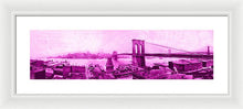 Load image into Gallery viewer, Vintage Scenic View Of The Brooklyn Bridge In Pink - Framed Print