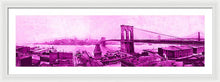 Load image into Gallery viewer, Vintage Scenic View Of The Brooklyn Bridge In Pink - Framed Print