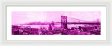 Load image into Gallery viewer, Vintage Scenic View Of The Brooklyn Bridge In Pink - Framed Print