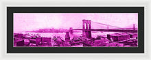 Load image into Gallery viewer, Vintage Scenic View Of The Brooklyn Bridge In Pink - Framed Print