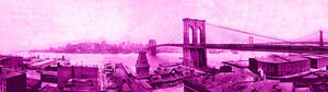 Vintage Scenic View Of The Brooklyn Bridge In Pink - Art Print