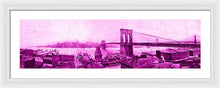 Load image into Gallery viewer, Vintage Scenic View Of The Brooklyn Bridge In Pink - Framed Print