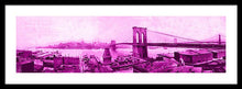 Load image into Gallery viewer, Vintage Scenic View Of The Brooklyn Bridge In Pink - Framed Print