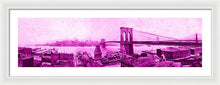 Load image into Gallery viewer, Vintage Scenic View Of The Brooklyn Bridge In Pink - Framed Print