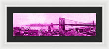 Load image into Gallery viewer, Vintage Scenic View Of The Brooklyn Bridge In Pink - Framed Print